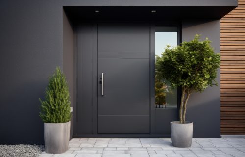 New front door in anthracite grey